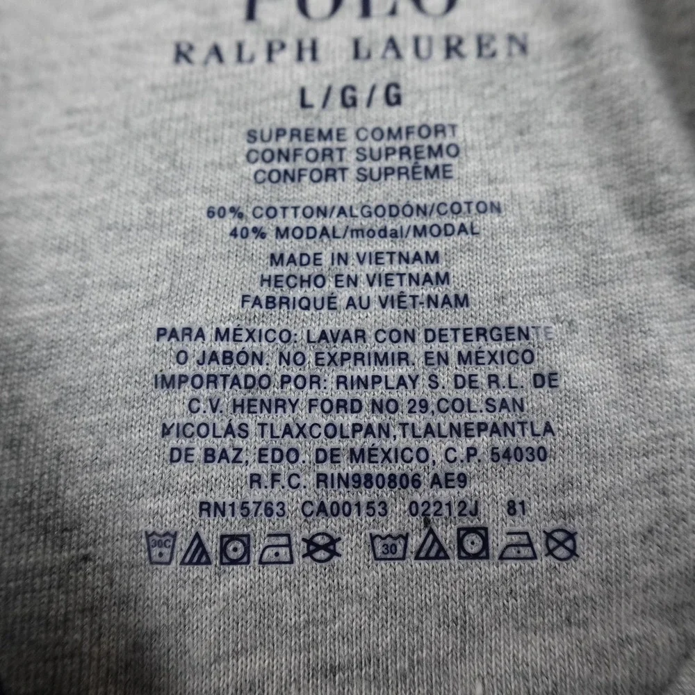 NEW Polo Ralph Lauren Hoodie Mens L Blue Long Sleeve Pullover Sweatshirt Pony‎